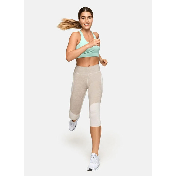 Outdoor Voices Leggings Medium Beige 2-Tone High Rise Cropped Capri Knee Cap - Picture 4 of 12